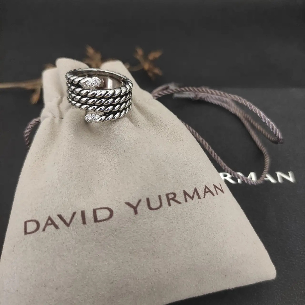 David Yurman diamond-studded button ring - Picture 2 of 7